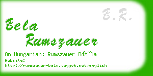 bela rumszauer business card